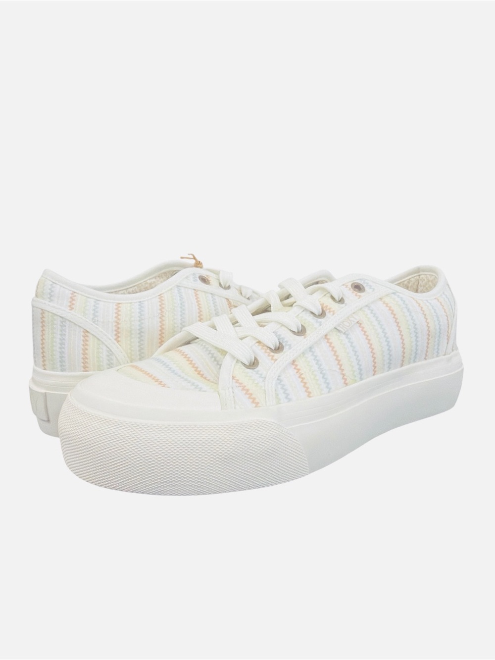 Roxy Women's Cruizer Lace Ups Casual Sneaker White/Multicolor Size 10